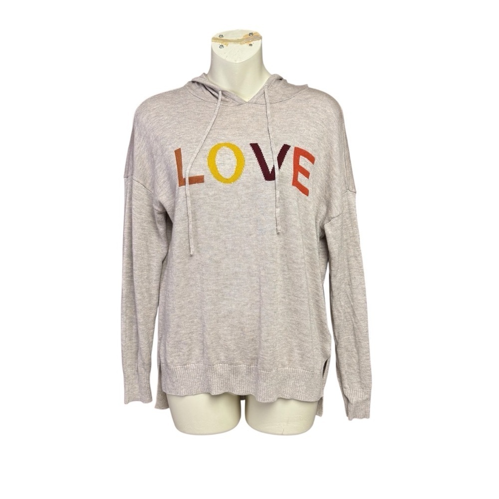Rachel Zoe size small Light Tan Knit Top with hood, very lightweight
